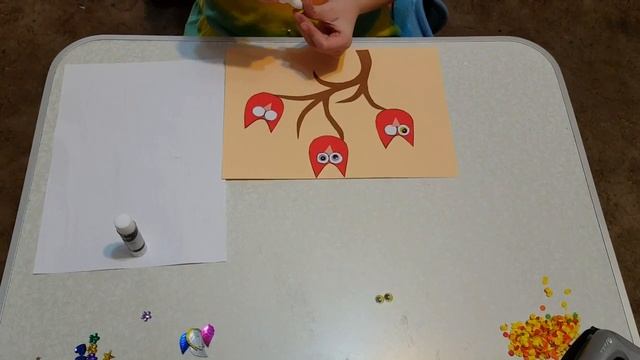 Совы Осень Аппликация из цветной бумаги с шаблоном для скачивания смотреть онлайн