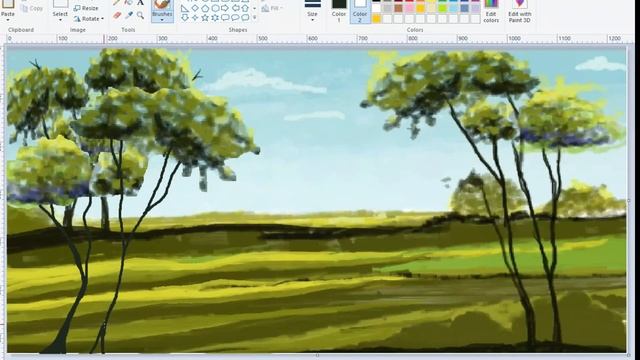 ?Scenery Drawing In-ms Paint.How To Draw In- Ms Paint#mspaint#computerart #Sense By RN#drawing?