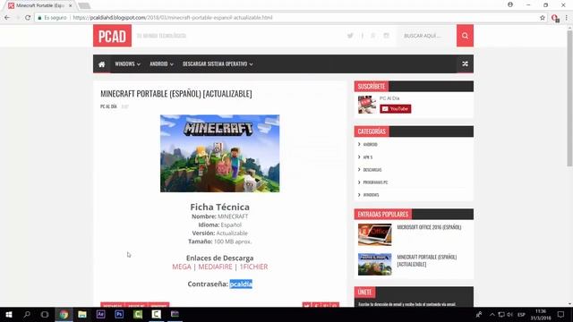 Descargar MINECRAFT Portable [Sin JAVA] Para PC En Español (Facil y Rapido) 2018 смотреть онлайн