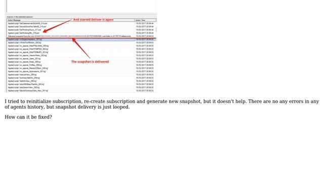 Databases: SQL Server Transactional Replication snapshot delivery loop смотреть онлайн