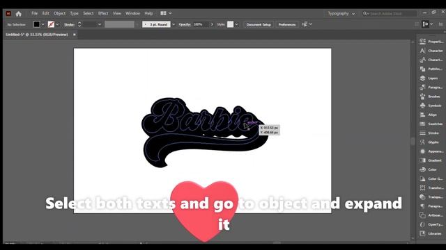Barbie 3D typography design in adobe illustrator смотреть онлайн