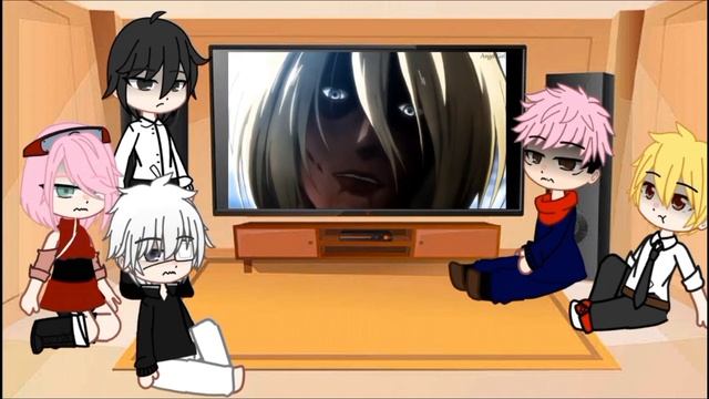 anime characters react to each other ?(mikasa ackerman ?) 1/5?mikasa, denji, sakura, kaneki and yuj смотреть онлайн