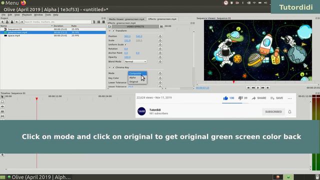 Chroma Key (Green Screen Tutorial) - Olive Video Editor Tutorial #12 смотреть онлайн