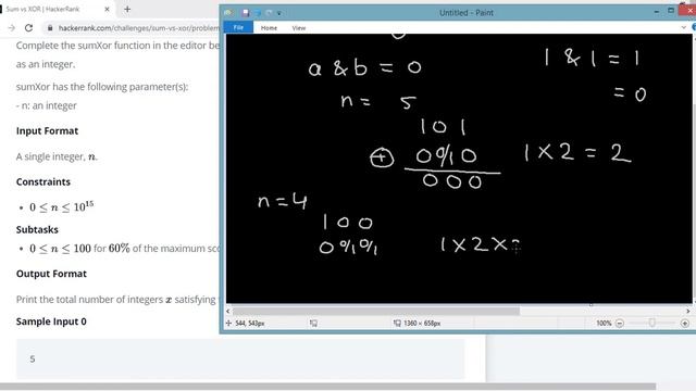 Lecture 19 - Sum vs XOR ( Hackerrank ) | Bit Manipulation Tutorial смотреть онлайн