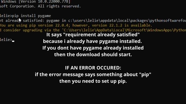 how to install pygame in python 3.10 (windows 10/11) 2022 смотреть онлайн