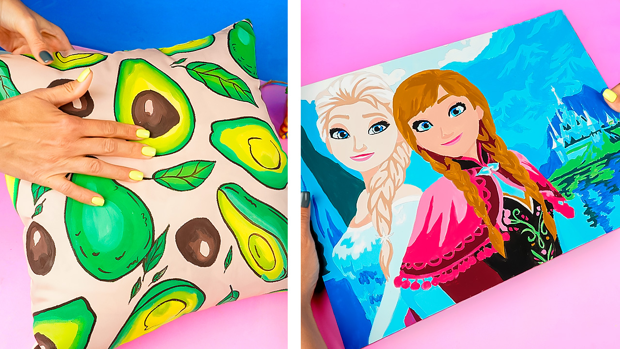 Эльза или Авокадо Как рисовать по ткани и номерам. Обзор необычных наборов Фрея