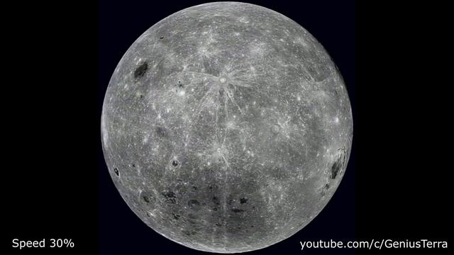 Глобус Луны. Анимация полной поверхности Луны. Видимая и невидимая стороны Луны смотреть онлайн