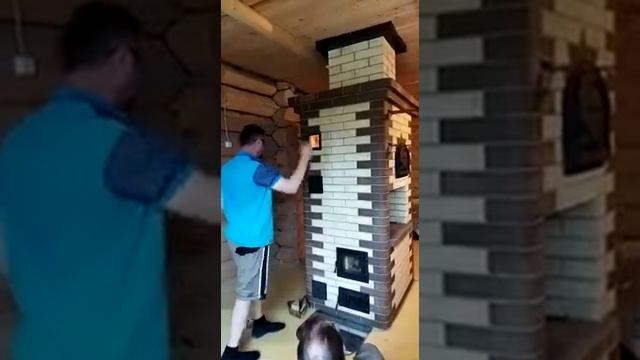 Печь шведка. Первый пуск. Особенности. Прогрев трубы. смотреть онлайн