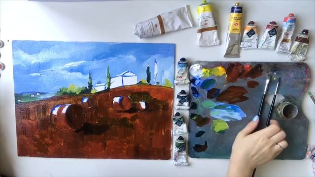 «Жаркий полдень» часть 3. Мастер-класс по живописи маслом от студии «Арт- Вояж» смотреть онлайн