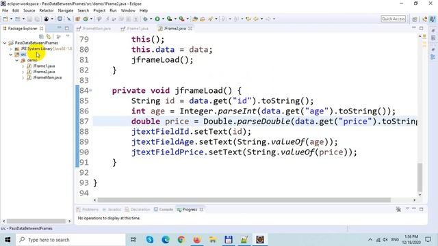Pass Values Between JFrames in Java Swing смотреть онлайн