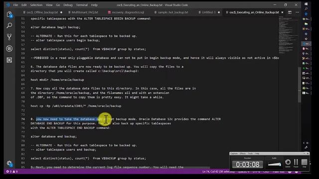[ORACLE] Executing an Online Backup (user-managed) смотреть онлайн