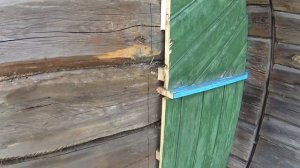 ВЫПИЛИЛ ПРОЕМ В СРУБЕ И УСТАНОВИЛ ДВЕРЬ