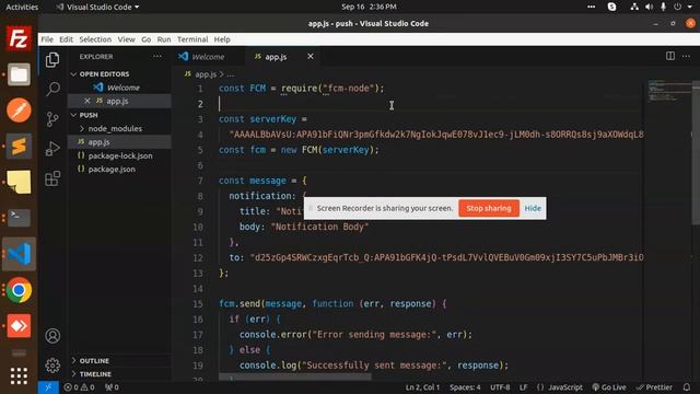 Send Firebase Push Notification in Node JS using FCM смотреть онлайн
