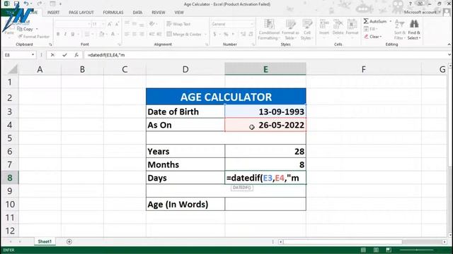 How To Calculate Age In Excel In dd/mm/yyyy | How to Calculate Age Using a Date of Birth in Excel смотреть онлайн