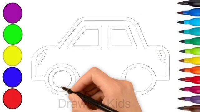 нарисовать машину для детей | Draw a Car for kids | Drawing Kids смотреть онлайн