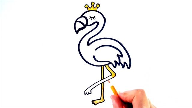 HOW TO DRAW A CUTE FLAMINGO EASY STEP BY STEP смотреть онлайн