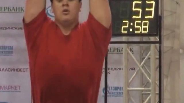 Константин Стрекаловских - 120 подъемов в толчке двух гирь по 32 кг за 7 минут смотреть онлайн