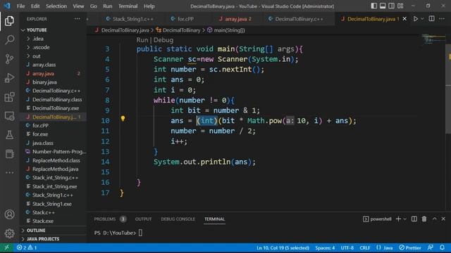 Decimal to binary conversion algorithm in JAVA with explanation | LWC смотреть онлайн