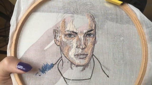 Portrait embroidery timelapse / как вышить портрет смотреть онлайн