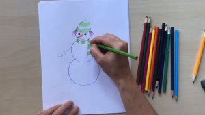 Как нарисовать снеговика цветными карандашами. Рисуем вместе с Наталкой Барвинок.