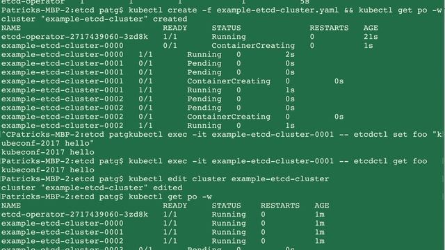 Demo of running the etcd operator смотреть онлайн