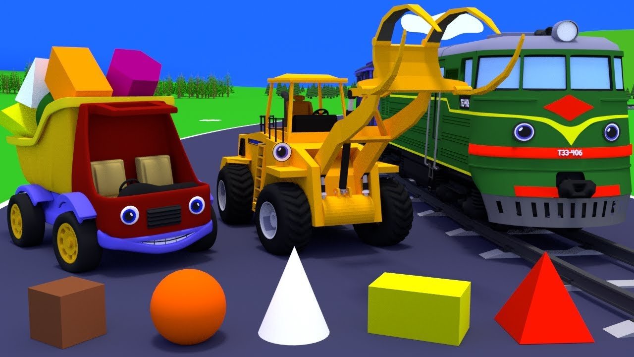 Грузовик Тема и геометрические фигуры. Развивающие мультики для малышей про машинки. смотреть онлайн