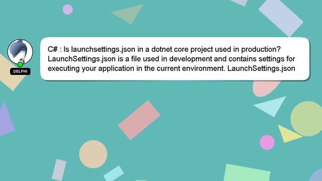 C# : Is launchsettings.json in a dotnet core project used in production? смотреть онлайн