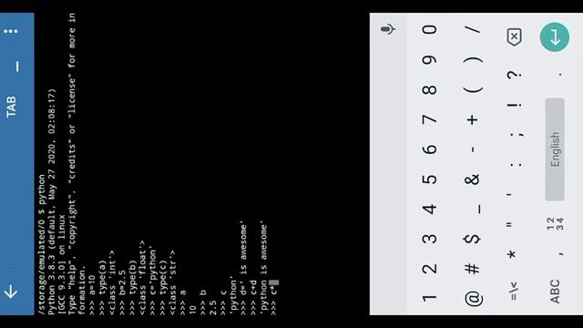 #4 Python Tutorial on Android mobile. * Variables in python * смотреть онлайн