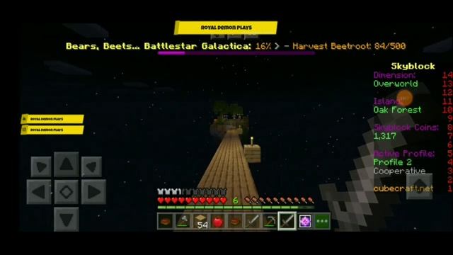 Minecraft PE | CUBE CRAFT SKYBLOCK | PART 3 | COMPLETING QUEST | смотреть онлайн