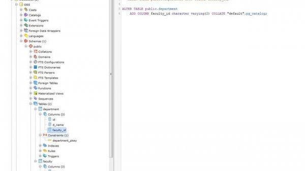 PostgreSQL pgAdmin 4 - Foreign Key