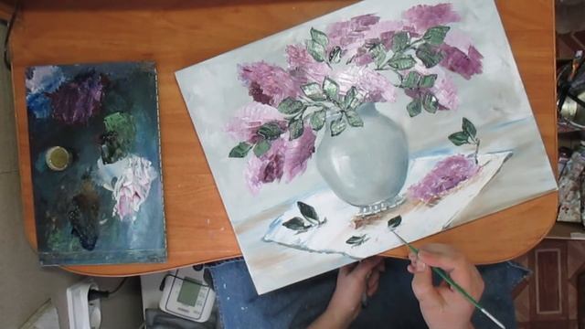 Научиться рисовать сирень масляными красками. смотреть онлайн