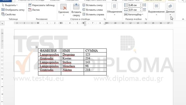 Выведите сумму всех вышестоящих чисел столбца Сумма в пустой ячейке третьего столбца таблицы. смотреть онлайн
