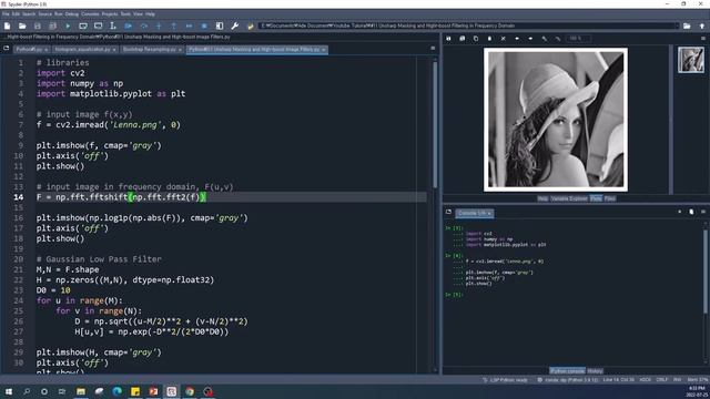 Python#12 Unsharp Masking and Highboost Filtering in Frequency Domain смотреть онлайн