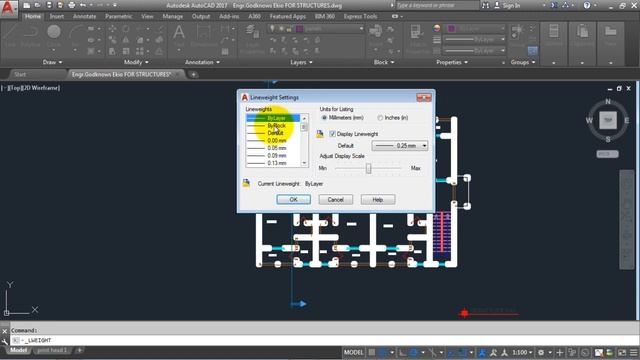 AUTOCAD TUTORIAL 2017: HOW TO DISABLE ( TURN OF OR ON) LINE WEIGHT смотреть онлайн