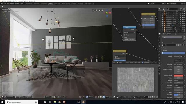 Blender 2.80 Tutorial : Eevee Interior #2 Black Living Room смотреть онлайн