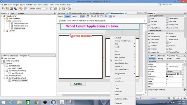 Word and Letters Count Java Application in Netbeans смотреть онлайн