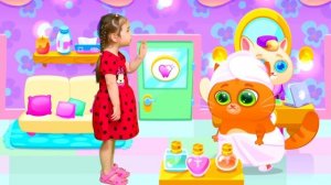 Мультки для детей про Настю и котика Bubbu | Настя устроила для Бубу салон красоты