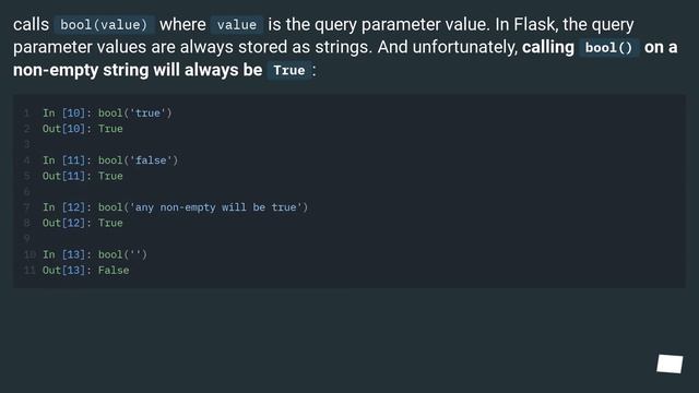 Why does the Flask bool query parameter always evaluate to true? смотреть онлайн