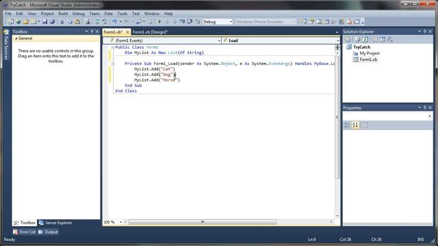 VB.NET Beginner Tutorial - Error Handling With TRY / CATCH (Visual Basic .NET) смотреть онлайн