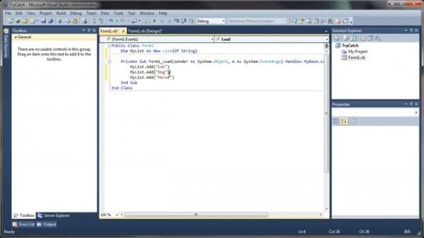 VB.NET Beginner Tutorial - Error Handling With TRY / CATCH (Visual Basic .NET)