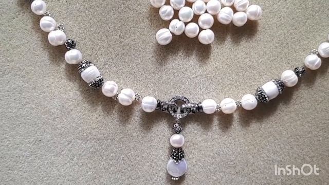 Как сделать бусы из жемчуга. Мастер класс. Как носить украшения. смотреть онлайн