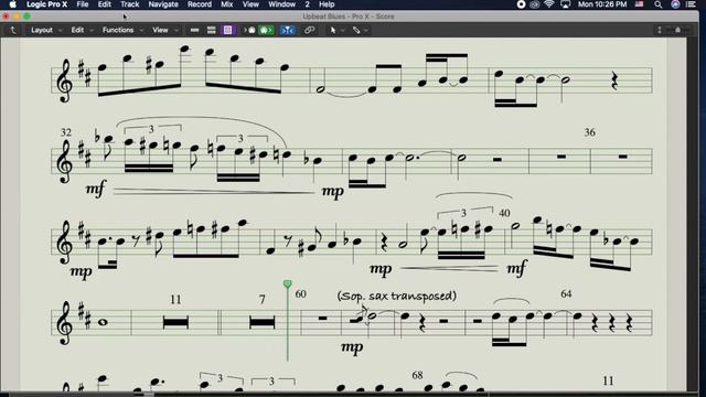 Upbeat Blues - Backing Track - Tenor Sax (in B minor) w/notation смотреть онлайн