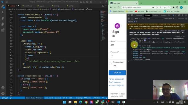 React Protect Route ลอกอนแยกสทธ User  Admin  MERN Stack 8