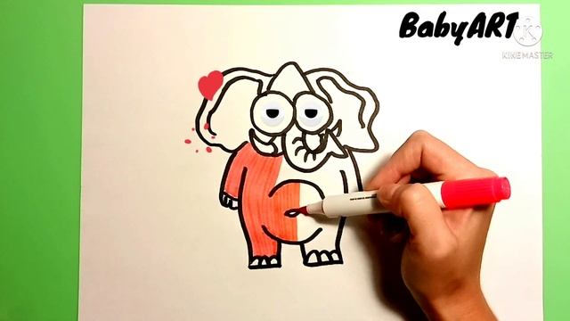 как нарисовать слона / how to draw an elephant смотреть онлайн