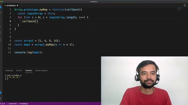 Learn how to implement Array.map by passing callback to prototype (JS Custom Implementation Ep-4) смотреть онлайн