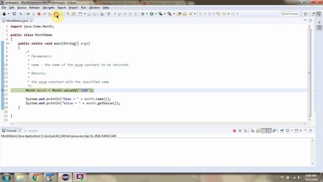 How to use valueOf(String name) method of Month Enum? | Java 8 Date and Time смотреть онлайн