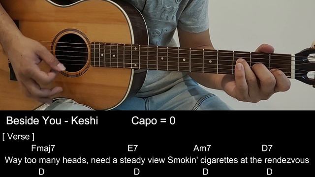 Beside You - Keshi Guitar Tutorial with Chords / Lyrics смотреть онлайн