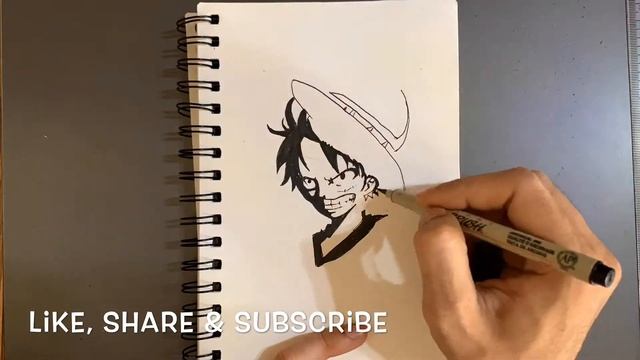Luffy Monkey | One Piece Anime Marker Sketch Timelapse IN A MINUTE!! смотреть онлайн