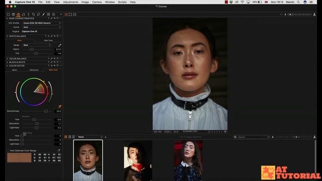 Retouching photoshop tutorial - Raw Conversion in Capture One смотреть онлайн