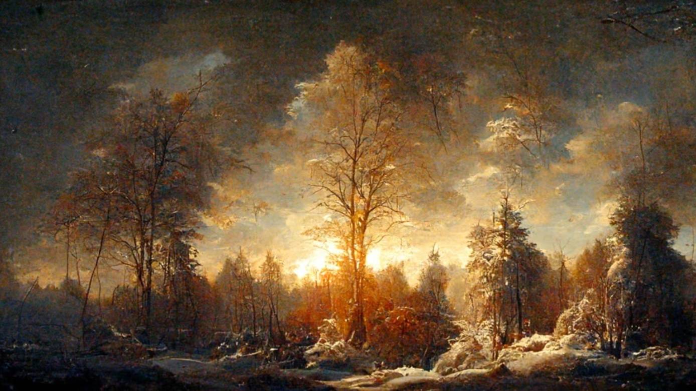 Wintertime - MidJourney AI Art - (composed And Recorded In Sibelius)